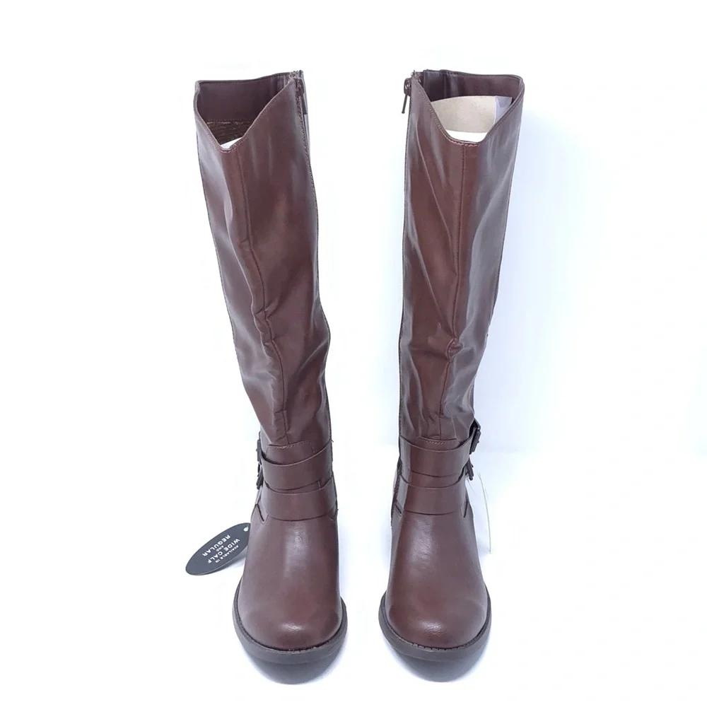 Style & Co MaliaWC Boots Brown Faux Leather Wide-Calf - Picture 9 of 12
